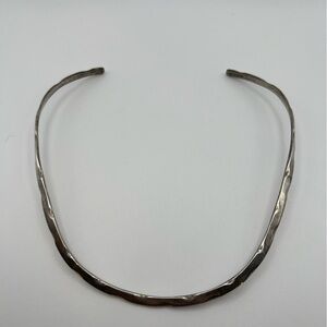 Sterling Silver Wavy Choker Collar Necklace - 27g